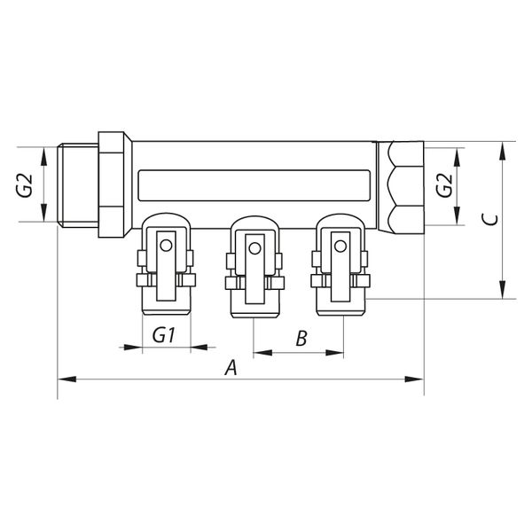 Колектор з кульовими кранами і фитингом Koer KR.1126-3 1"x3 ways (KR2839) dd964f48-7545-42cb-acd2-1ccffae17a22 фото