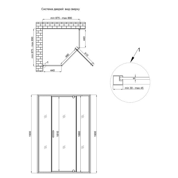 Душова кабіна Qtap Leo CRM10995-AC6 90х90 см, скло Clear, CalcLess, 6 мм без піддона SD00039707 фото