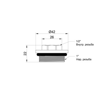 Футорка для колектора SD Plus 1"х1/2" ВЗ SD35415 SD00024115 фото