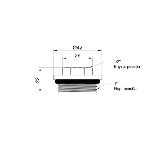 Футорка для колектора SD Plus 1"х1/2" ВЗ SD35415 SD00024115 фото