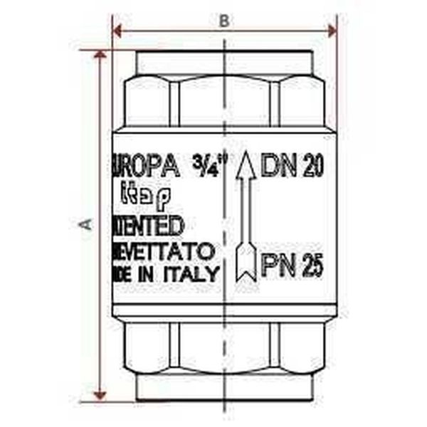 Клапан зворотнього ходу води ITAP 3/4″ EUROPA 100 719 фото