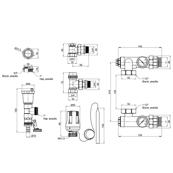 Змішувальна група SD Forte 1'' без байпаса SF006W25 SD00039977 фото