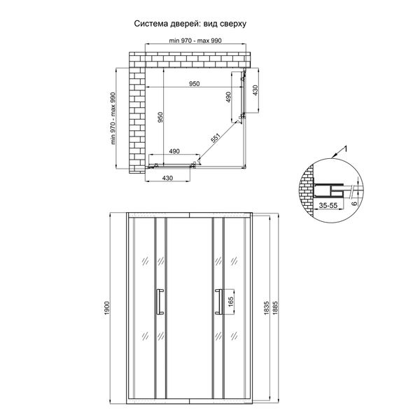 Душова кабіна Qtap Taurus CRM1011SC6 100x100 см, скло Clear 6 мм, покриття CalcLess без піддона SD00045257 фото