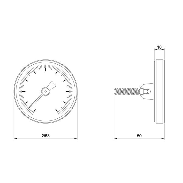 Термометр SD Plus 120ºC 63 мм накладний SD175 SD00021367 фото