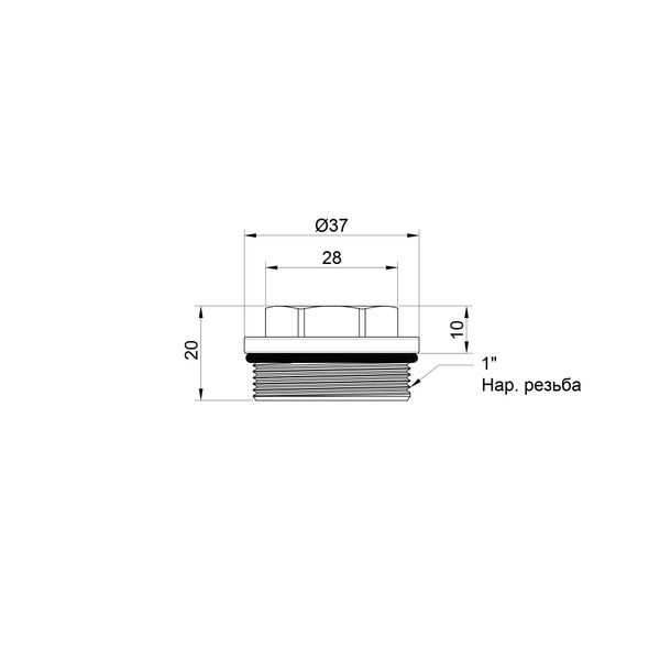 Заглушка SD Plus 1" для колектора SD35425 SD00045382 фото