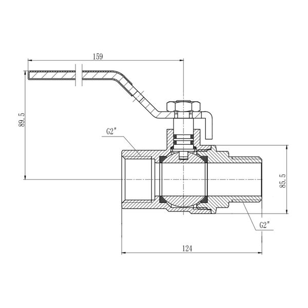 Кран кульовий SD Forte 2" ВЗ для газа (ручка) SF605G50 SD00010550 фото