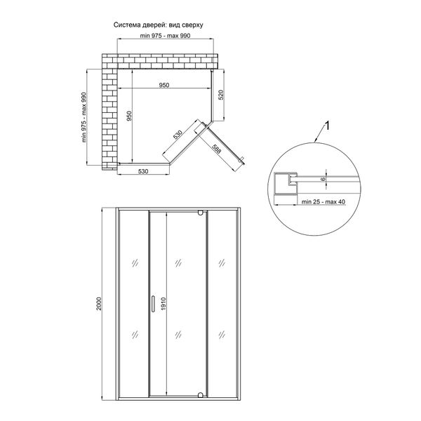 Душова кабіна Qtap Scorpio CRM10115-AC6 100x100 см, скло Clear 6 мм, покриття CalcLess, без піддона SD00045265 фото