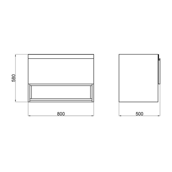 Тумба підвісна Qtap Robin 800х580х500 WHITE/WHITISH OAK QT1374TPВ8001NWWO SD00050537 фото