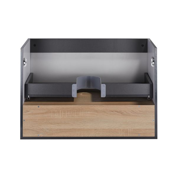 Тумба підвісна Qtap Robin 900х580х500 GRAPHITE/WHITISH OAK QT1374TPВ9002NGWO SD00050545 фото