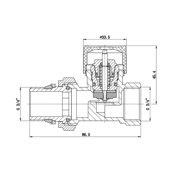 Клапан термостатичний SD Forte 3/4" з антипротіканням для радіатора прямой SF239W20 SD00021146 фото