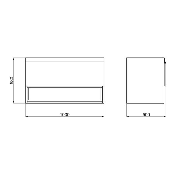 Тумба підвісна Qtap Robin 1000х580х500 GRAPHITE/WHITISH OAK QT1374TPВ1002NGWO SD00050547 фото