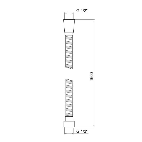 Шланг для ручного душу Qtap Hadice 1600 мм QT0052A Chrome SD00032699 фото