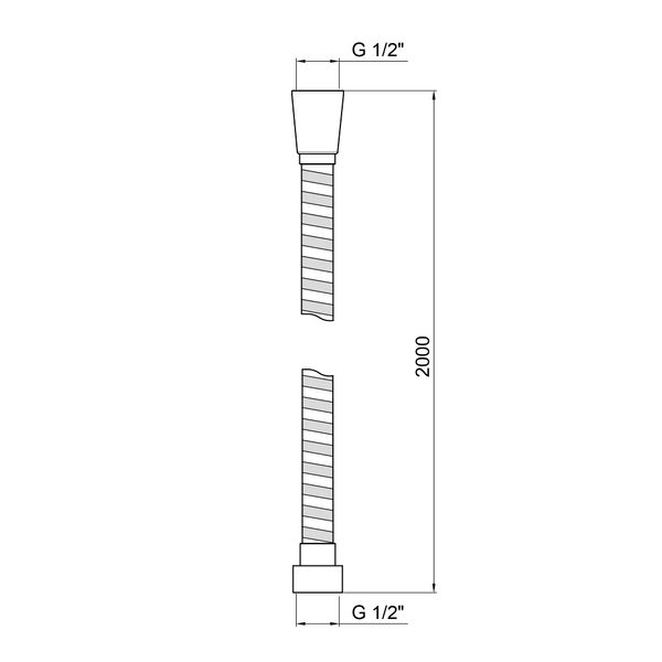 Шланг для ручного душу Qtap Hadice 2000 мм QT0052C Chrome SD00032700 фото