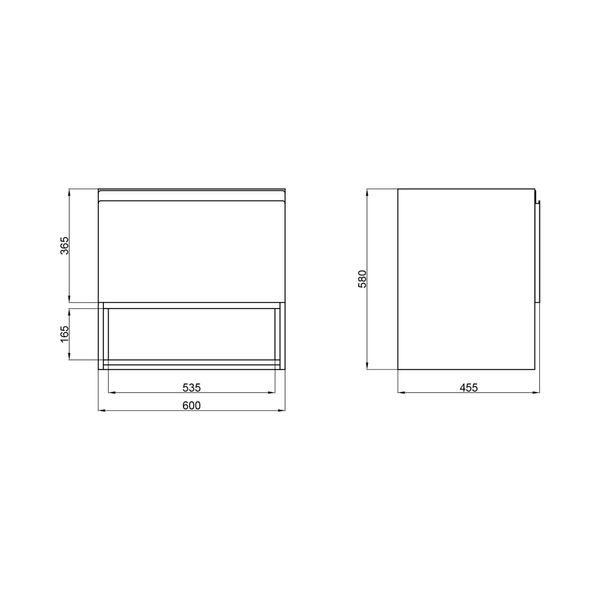 Тумба підвісна Qtap Robin 600х580х437 White/Whitish oak QT1374TPВ6001WWO SD00045857 фото