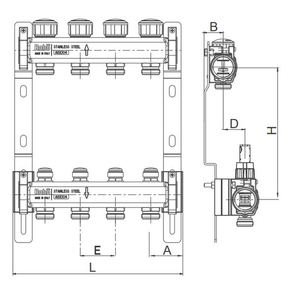 Колектор з термостатичними та запірними клапанами Roho R805-08 - 1"х 8 вих. (RO0062) e4486d80-ca40-4688-9151-2a2cd16be4ed фото