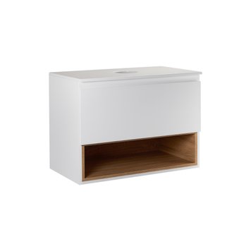 Тумба підвісна Qtap Robin 600х476х470 White/Whitish oak зі стільницею QT1379TPН6001WWO SD00045863 фото