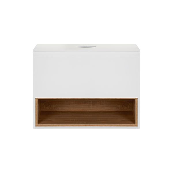 Тумба підвісна Qtap Robin 600х476х470 White/Whitish oak зі стільницею QT1379TPН6001WWO SD00045863 фото