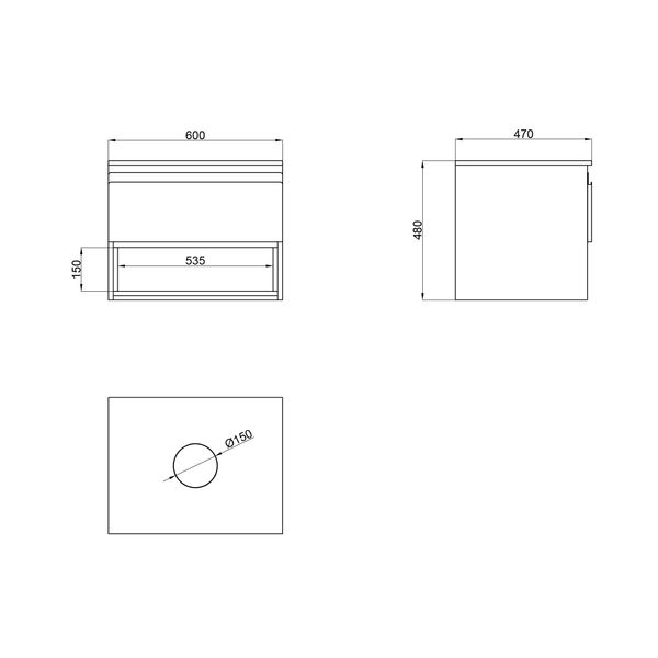 Тумба підвісна Qtap Robin 600х476х470 White/Whitish oak зі стільницею QT1379TPН6001WWO SD00045863 фото