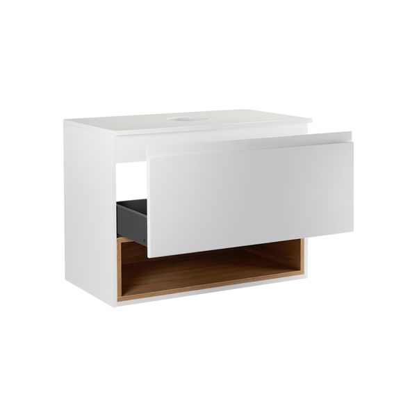 Тумба підвісна Qtap Robin 600х476х470 White/Whitish oak зі стільницею QT1379TPН6001WWO SD00045863 фото