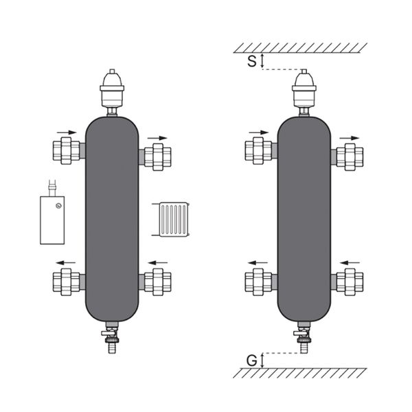 Гідрострілка Koer KR.S1032 4/2 (з воздухоотвод. І дренаж. краном) 1"НР SUS304 (KR2959) 8ac2df24-186d-4108-814e-ffe9c90226eb фото