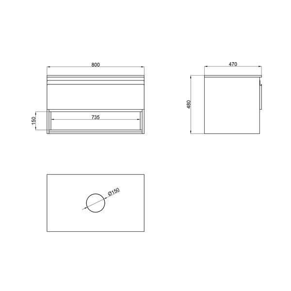 Тумба підвісна Qtap Robin 800х480х470 White/Whitish oak зі стільницею QT1379TPН8001WWO SD00045865 фото