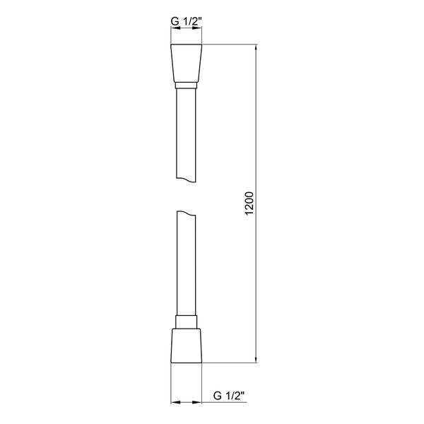 Шланг для ручного душу Qtap Hadice 1200 мм QT054BL43073 Black Matt SD00049190 фото