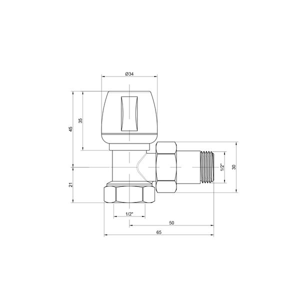 Кран радіаторний Icma 1/2" кутовий №803 SD00005588 фото