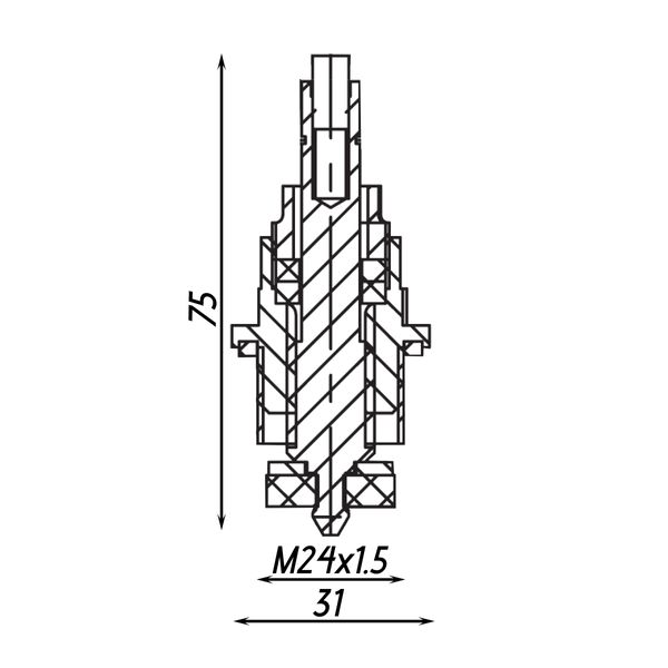 Вентильна головка без маховика для крана ХВ 3/4″ латунна М24 х 1,5 штампована Б1812А VA 26282 фото