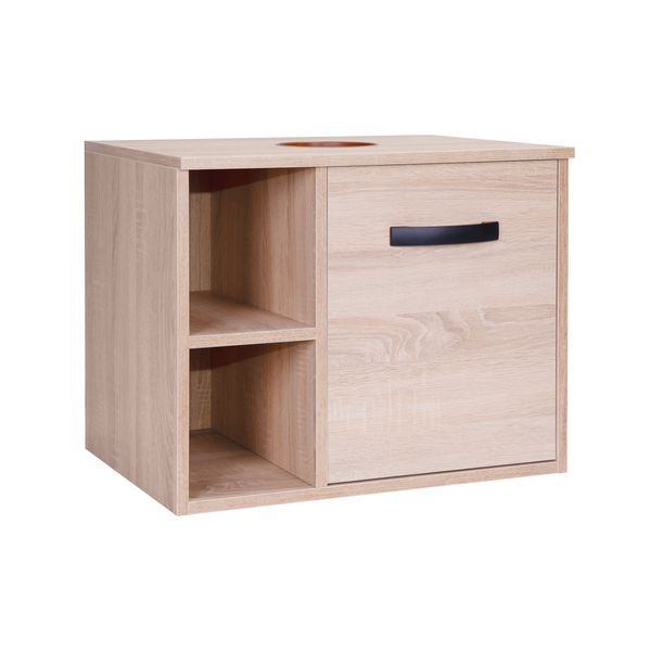 Тумба підвісна Qtap Pisces 600х480х470 Whitish oak зі стільницею QT2579TPL603WO SD00046980 фото